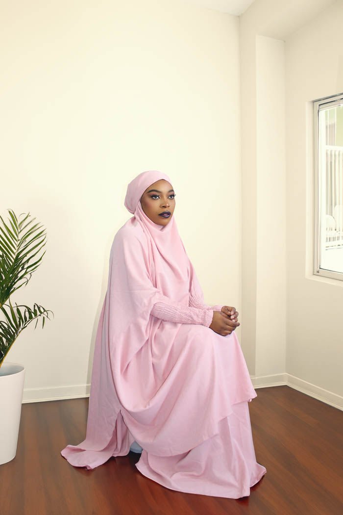 SARAH TWO PIECE JILBAB SET - PINK