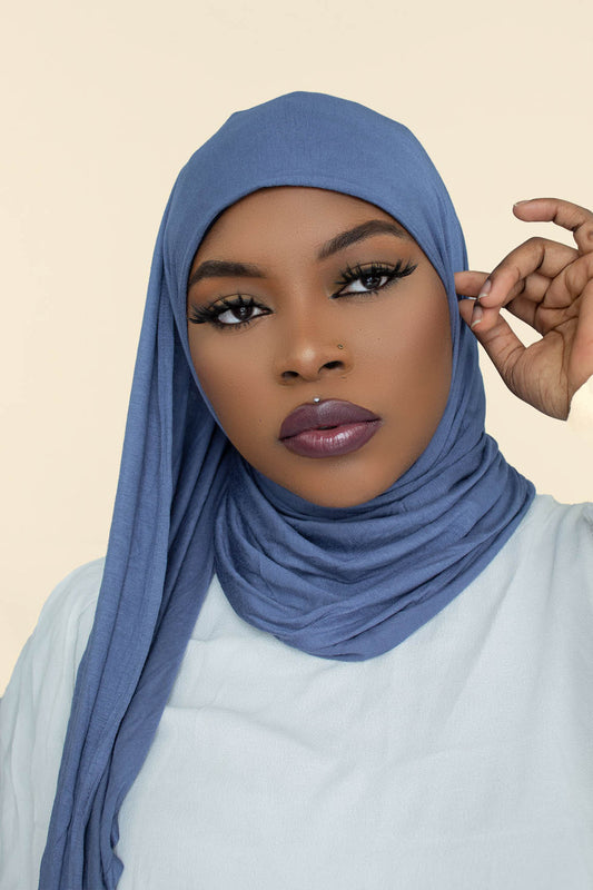 INSTANT PRE-SEWN JERSEY HIJAB - STEEL