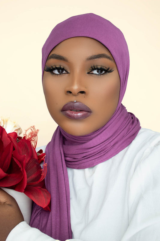 INSTANT PRE-SEWN JERSEY HIJAB – LILAC