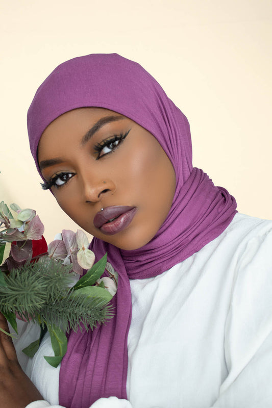 INSTANT PRE-SEWN JERSEY HIJAB – LILAC