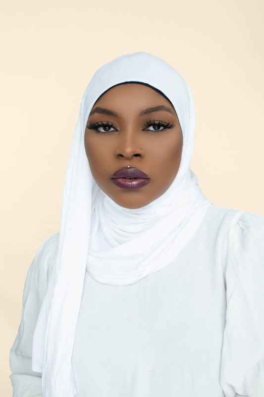 INSTANT PRE-SEWN JERSEY HIJAB – WHITE