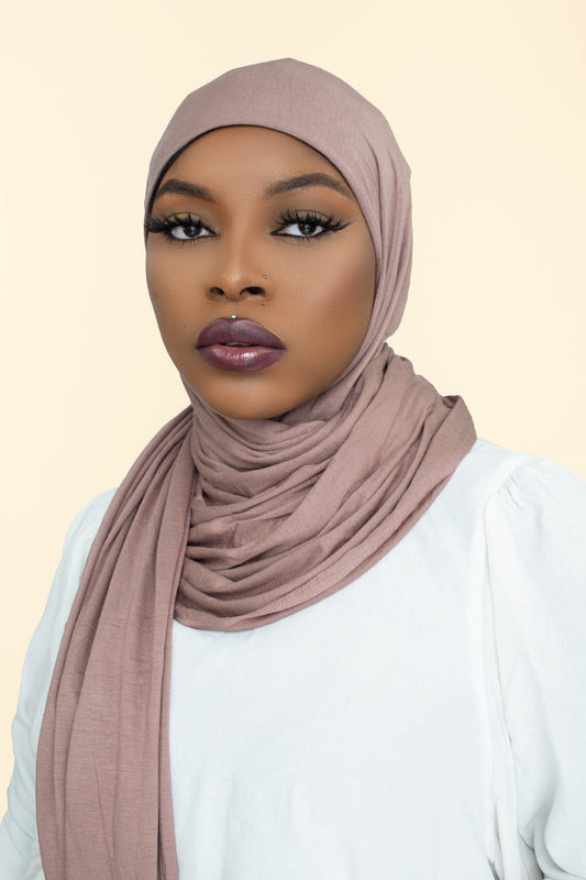 INSTANT PRE-SEWN JERSEY HIJAB -  PINK HAZE