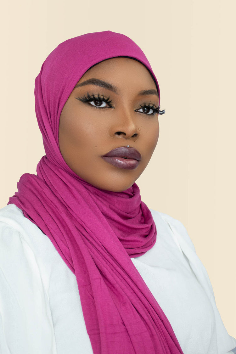 INSTANT PRE-SEWN JERSEY HIJAB -  PINK