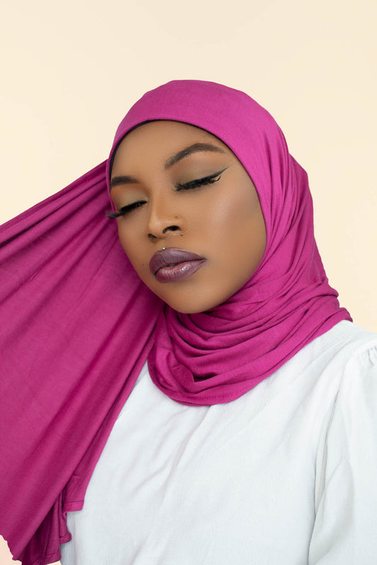 INSTANT PRE-SEWN JERSEY HIJAB -  PINK