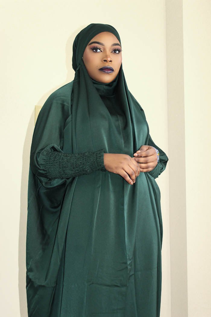 ONE UMMAH BUTTERFLY JILBAB- DARK GREEN