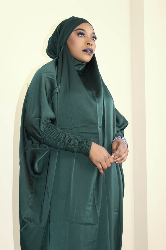 ONE UMMAH BUTTERFLY JILBAB- DARK GREEN