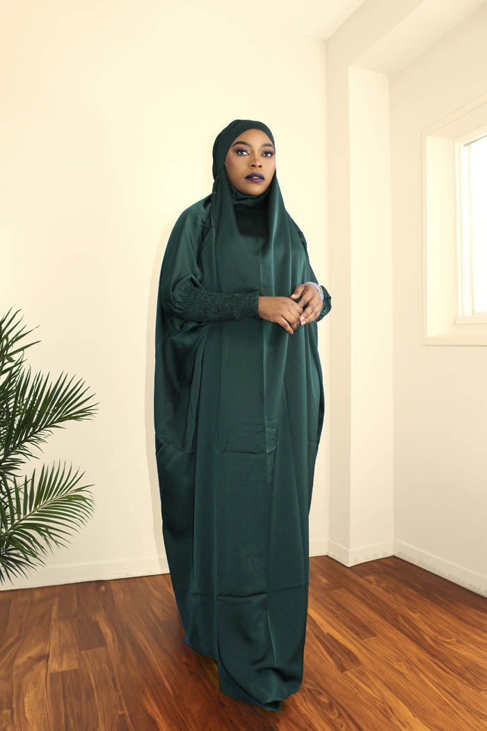 ONE UMMAH BUTTERFLY JILBAB- DARK GREEN