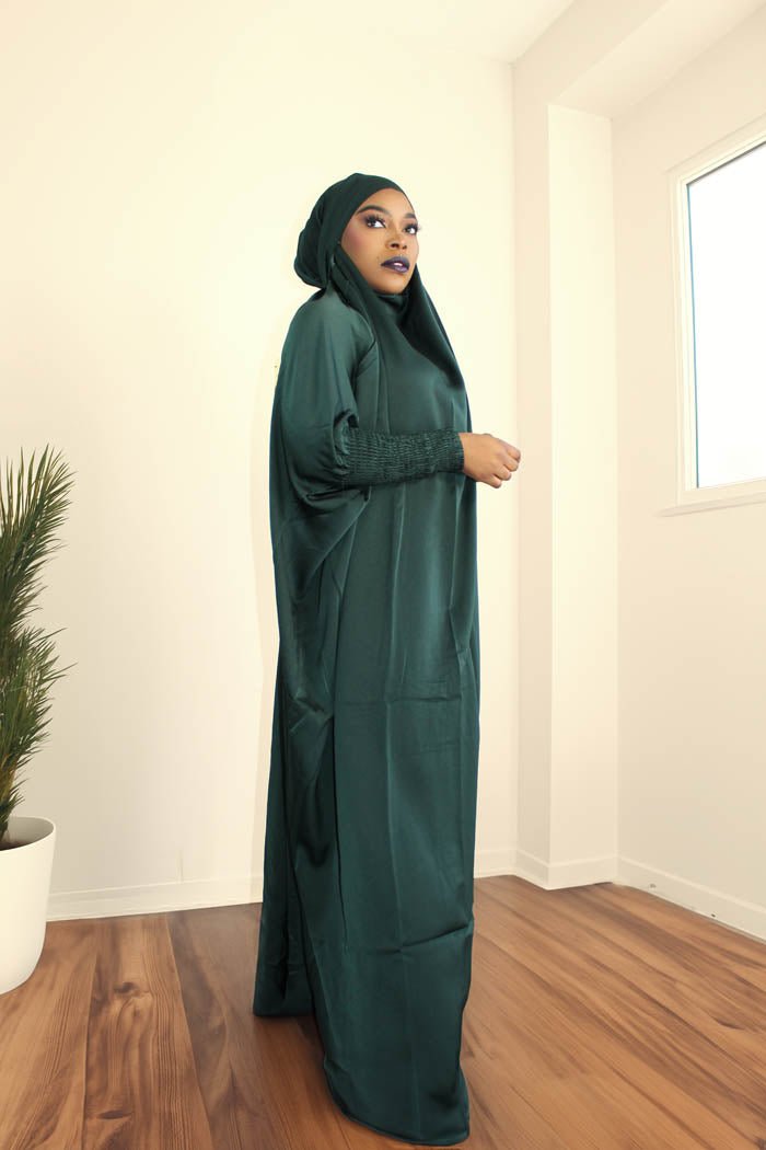 ONE UMMAH BUTTERFLY JILBAB- DARK GREEN