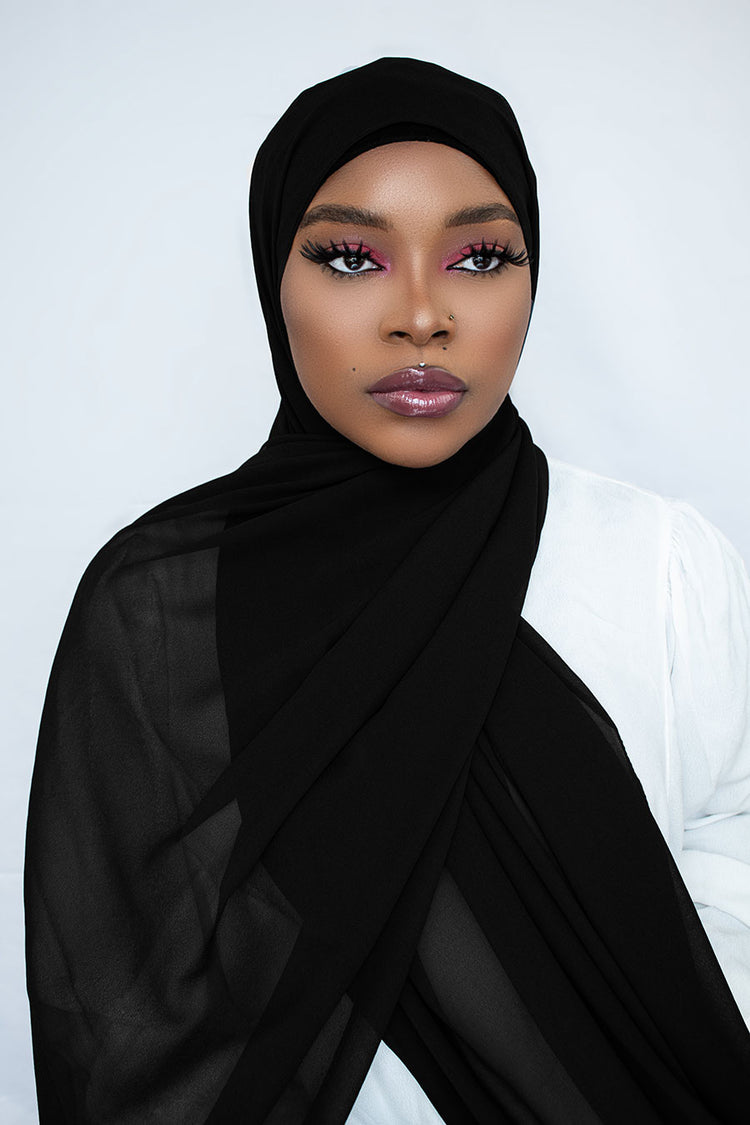 LUXURY CHIFFON HIJAB - BLACK