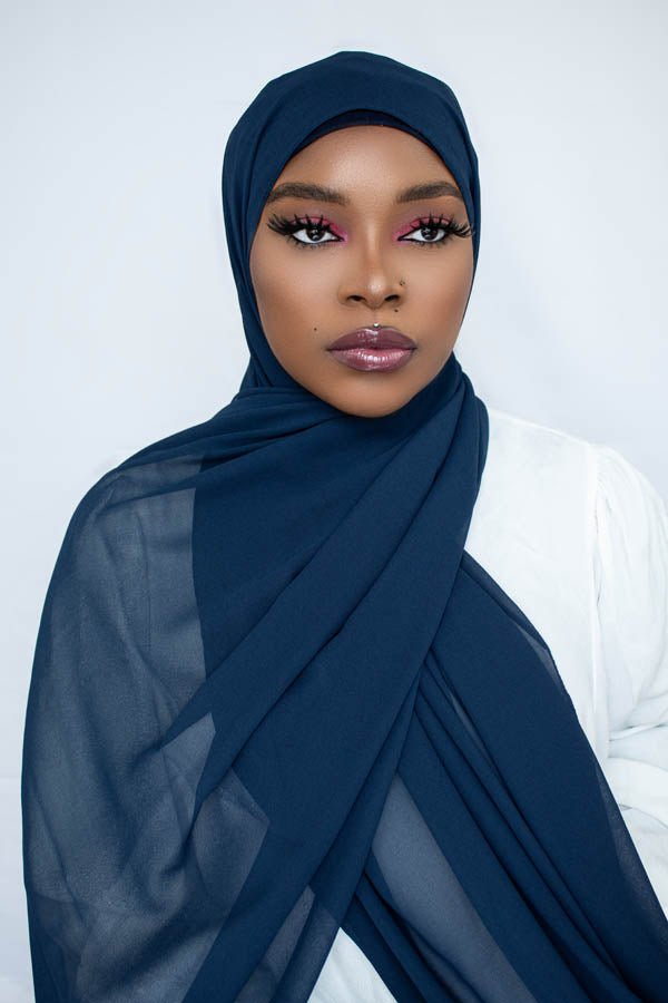 LUXURY CHIFFON HIJAB - NAVY