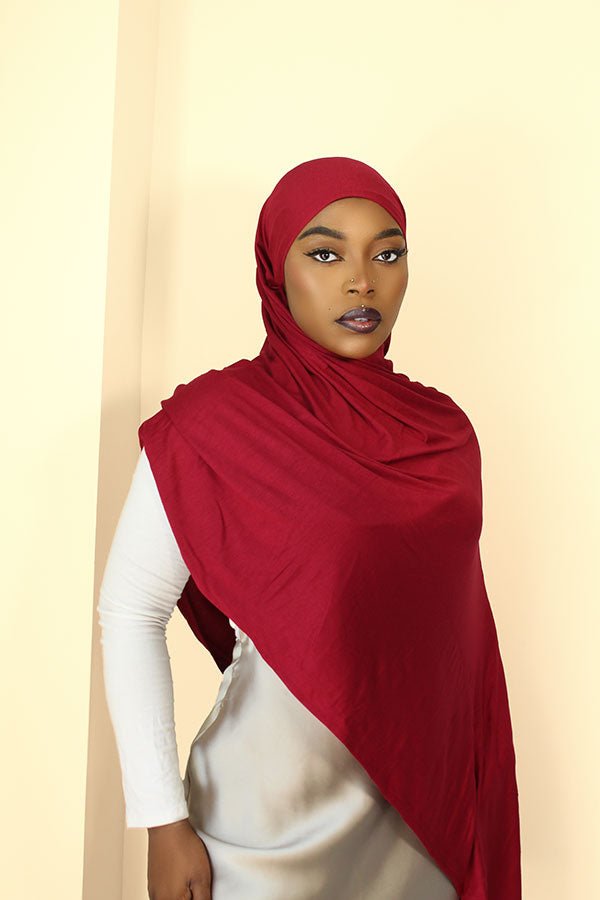 PREMIUM JERSEY HIJAB - BURGUNDY RED