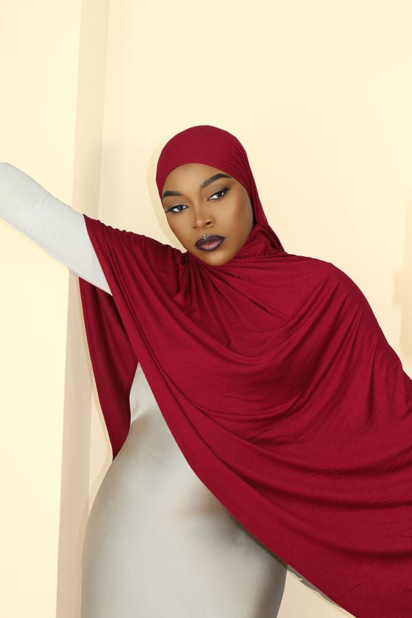 PREMIUM JERSEY HIJAB - BURGUNDY RED