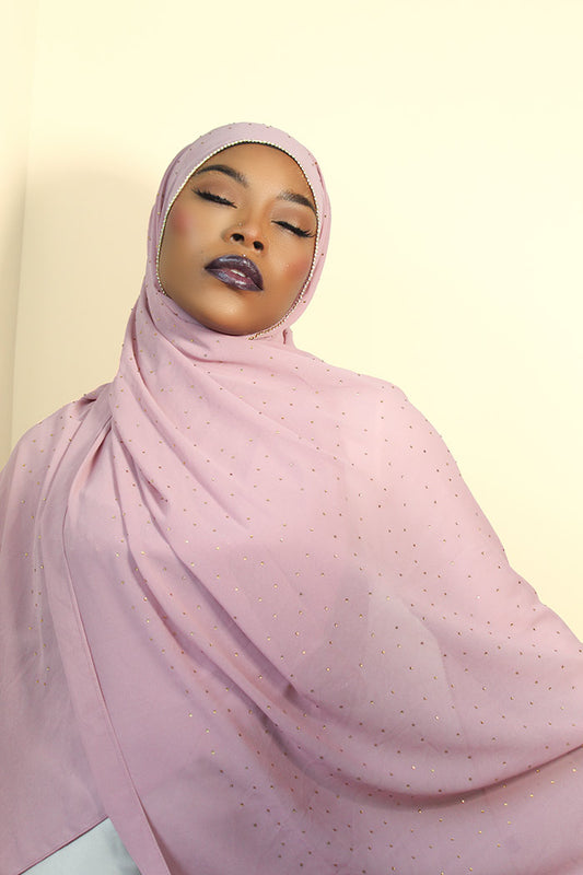 DIAMOND CHIFFON HIJAB - FLAMINGO