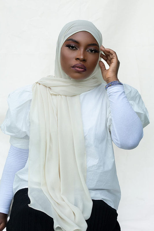 LUXURY CHIFFON HIJAB - CREAM