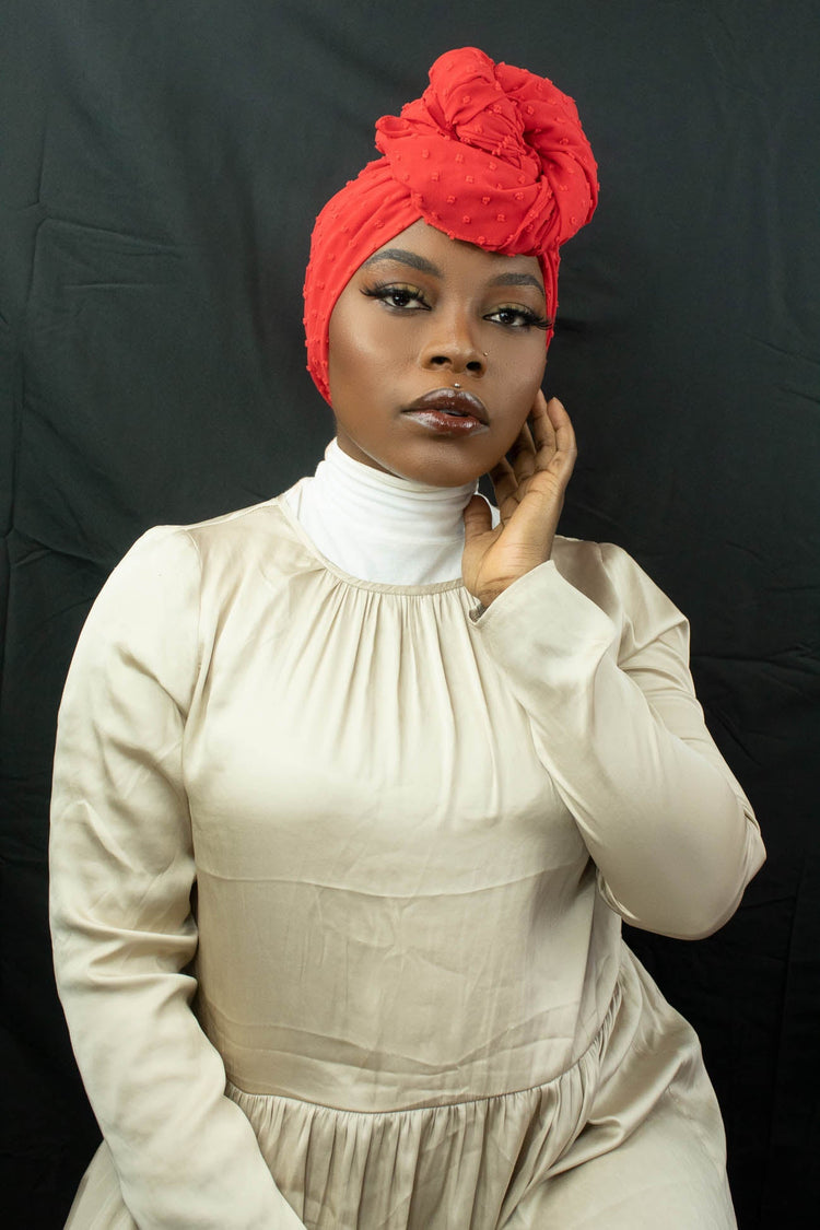 CLASSIC FUZZY CHIFFON HIJAB - RED