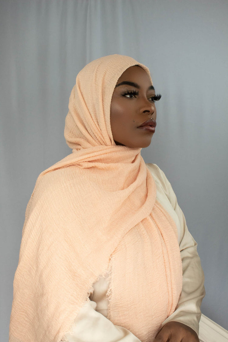 PREMIUM CRINKLED COTTON HIJAB - SORBET