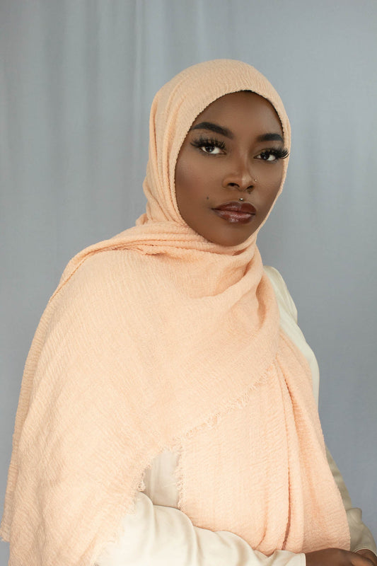 PREMIUM CRINKLED COTTON HIJAB - SORBET