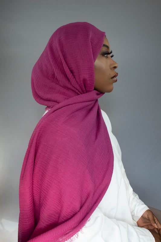 PREMIUM CRINKLED COTTON HIJAB - GRAPE