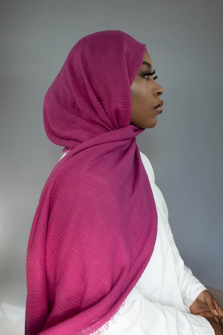 PREMIUM CRINKLED COTTON HIJAB - GRAPE