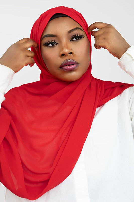 LUXURY CHIFFON HIJAB - RED