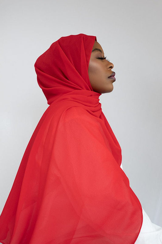 LUXURY CHIFFON HIJAB - RED