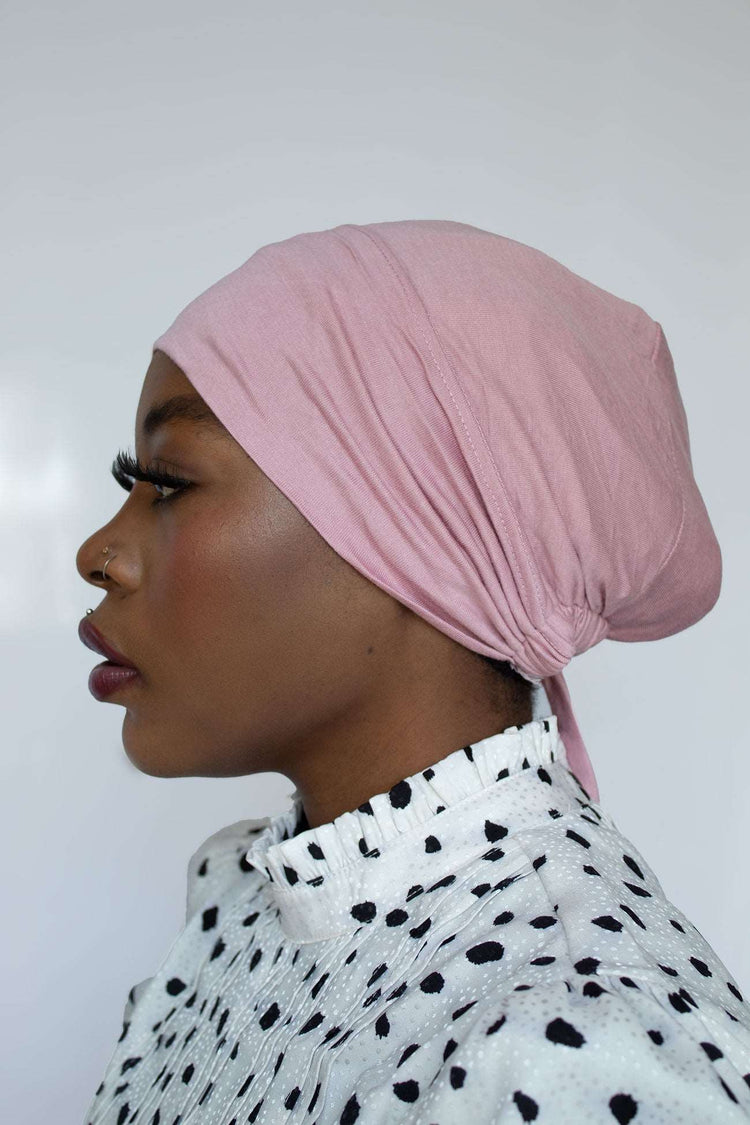 SATIN-LINED UNDERSCARF - PINK