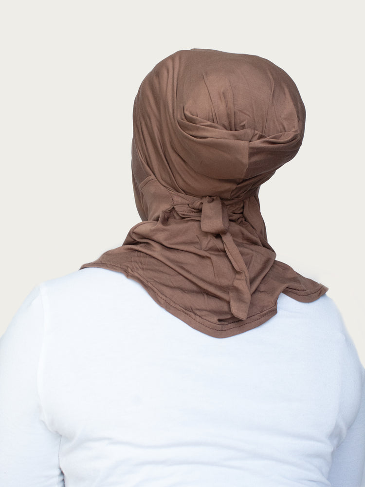 RANIA FULL COVERAGE ADJUSTABLE UNDER SCARF -  BROWN