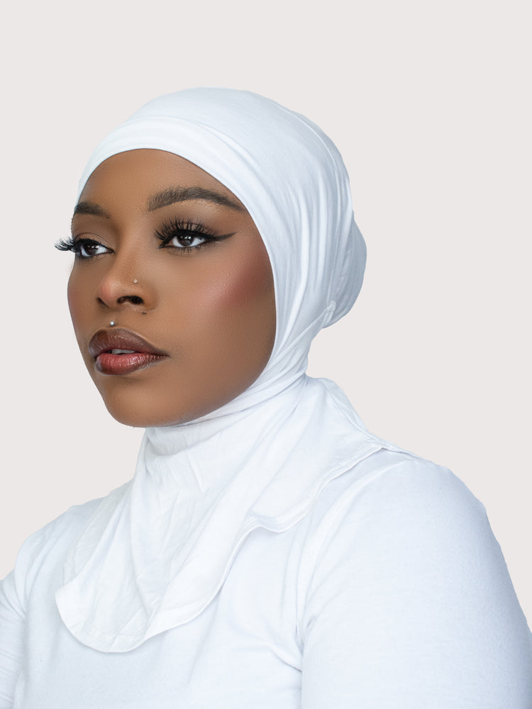 RANIA FULL COVERAGE ADJUSTABLE UNDER SCARF - WHITE