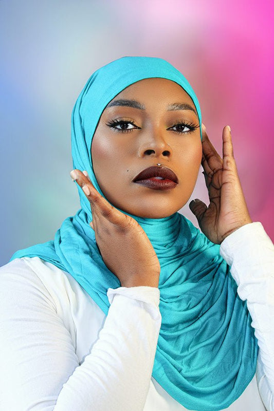 INSTANT PRE-SEWN JERSEY HIJAB - SAPPHIRE