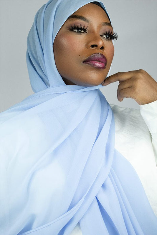 LUXURY CHIFFON HIJAB - CORNFLOWER