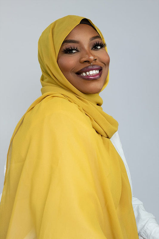 LUXURY CHIFFON HIJAB - YELLOW