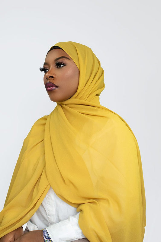 LUXURY CHIFFON HIJAB - YELLOW