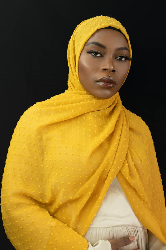 CLASSIC FUZZY CHIFFION HIJAB - BUTTERSCRONCH