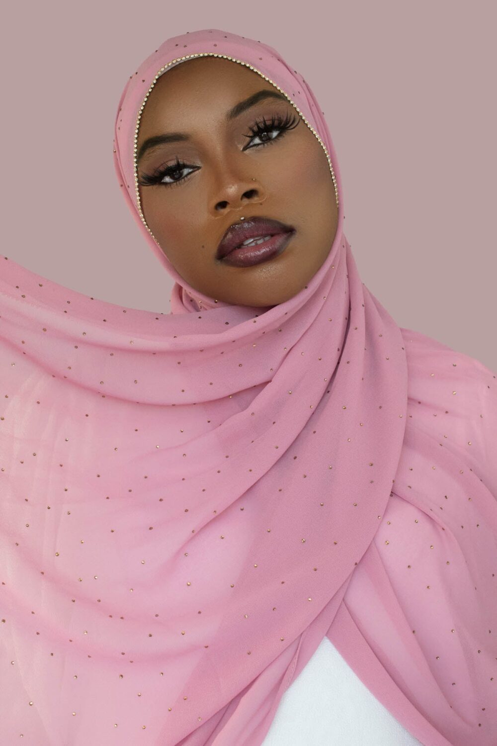 DIAMOND CHIFFON HIJAB - PINk - HIJABKINGDOM