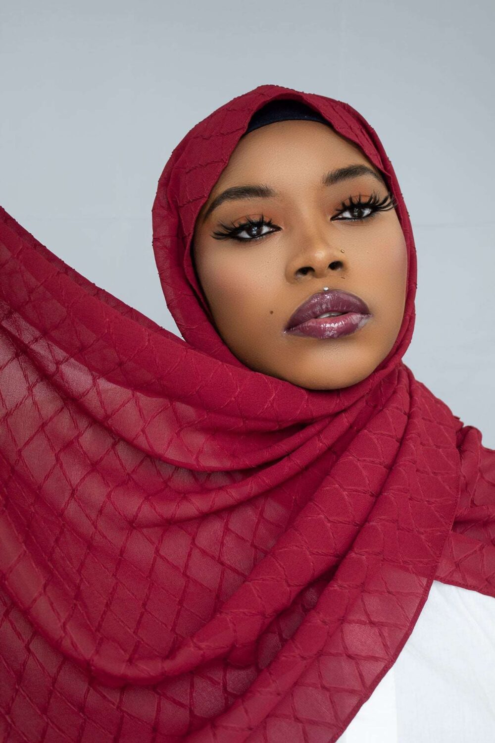 L'AMOUR CHIFFON HIJAB - BURGANDY RED