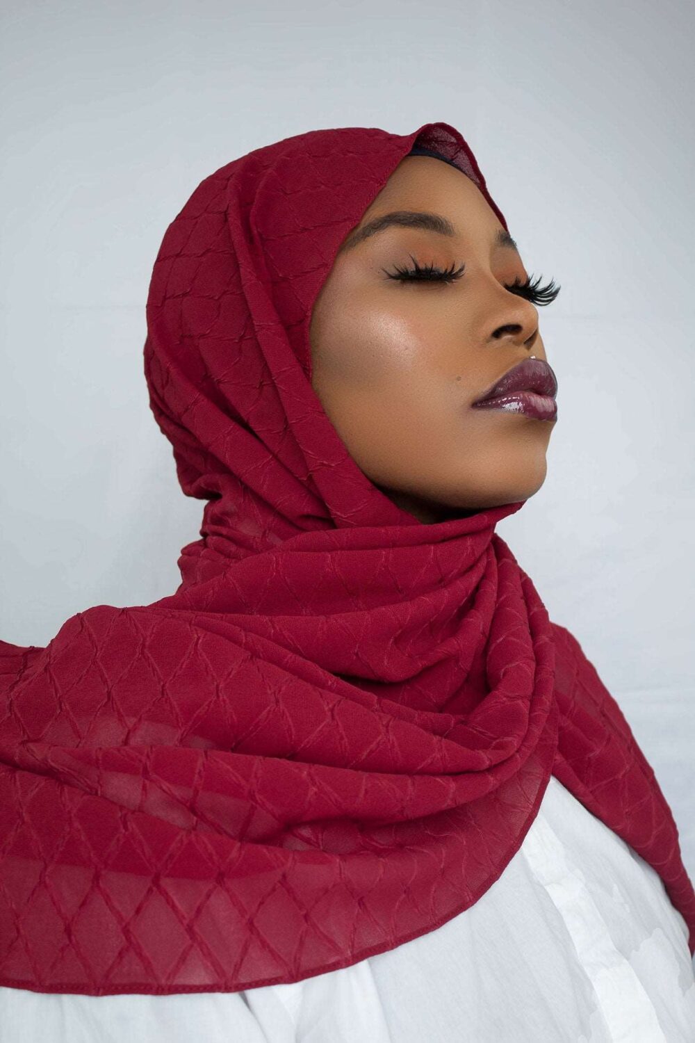 L'AMOUR CHIFFON HIJAB - BURGANDY RED