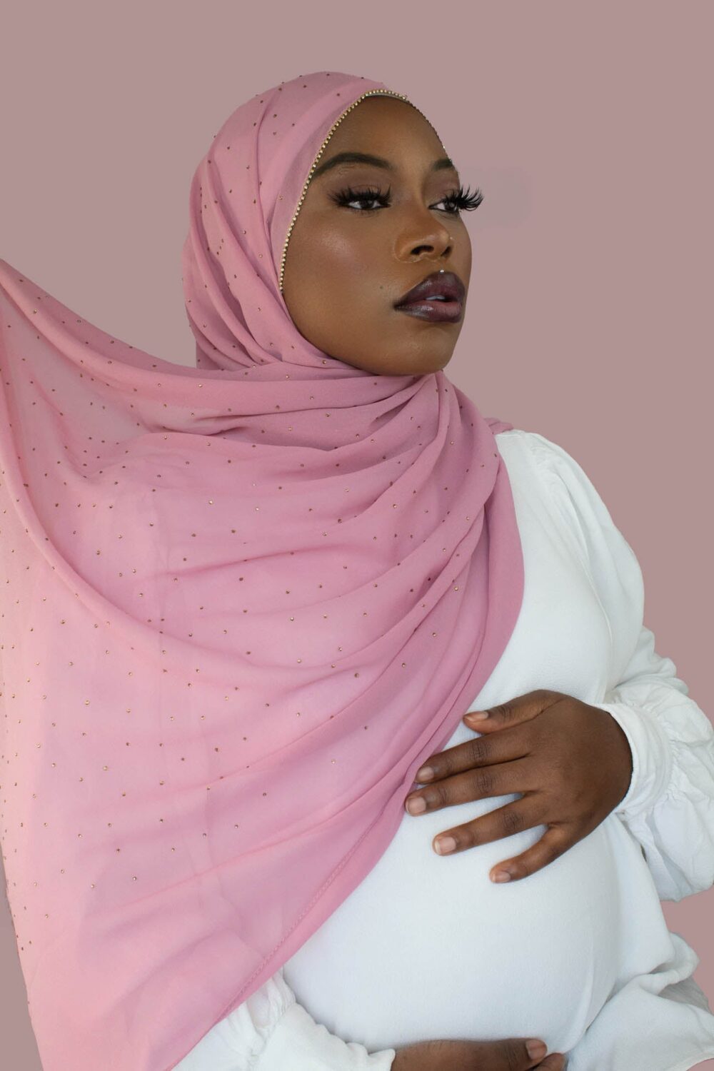 DIAMOND CHIFFON HIJAB - PINk - HIJABKINGDOM