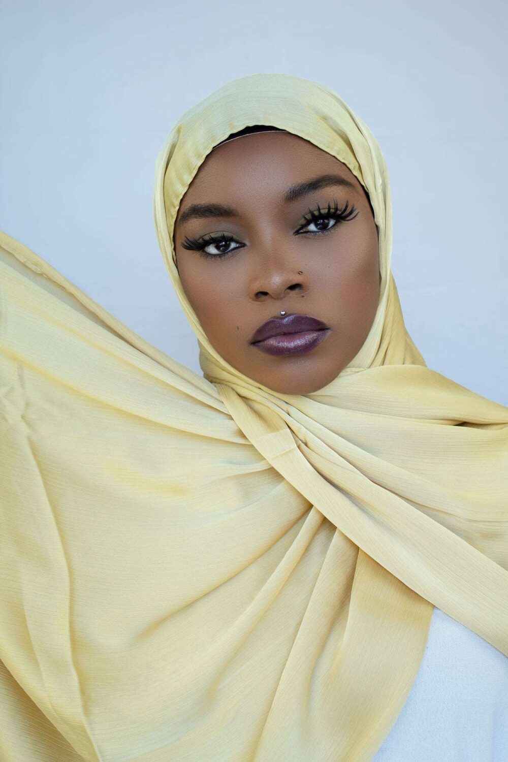 PREMIUM CRIKLE SATIN HIJAB - YELLOW GOLD