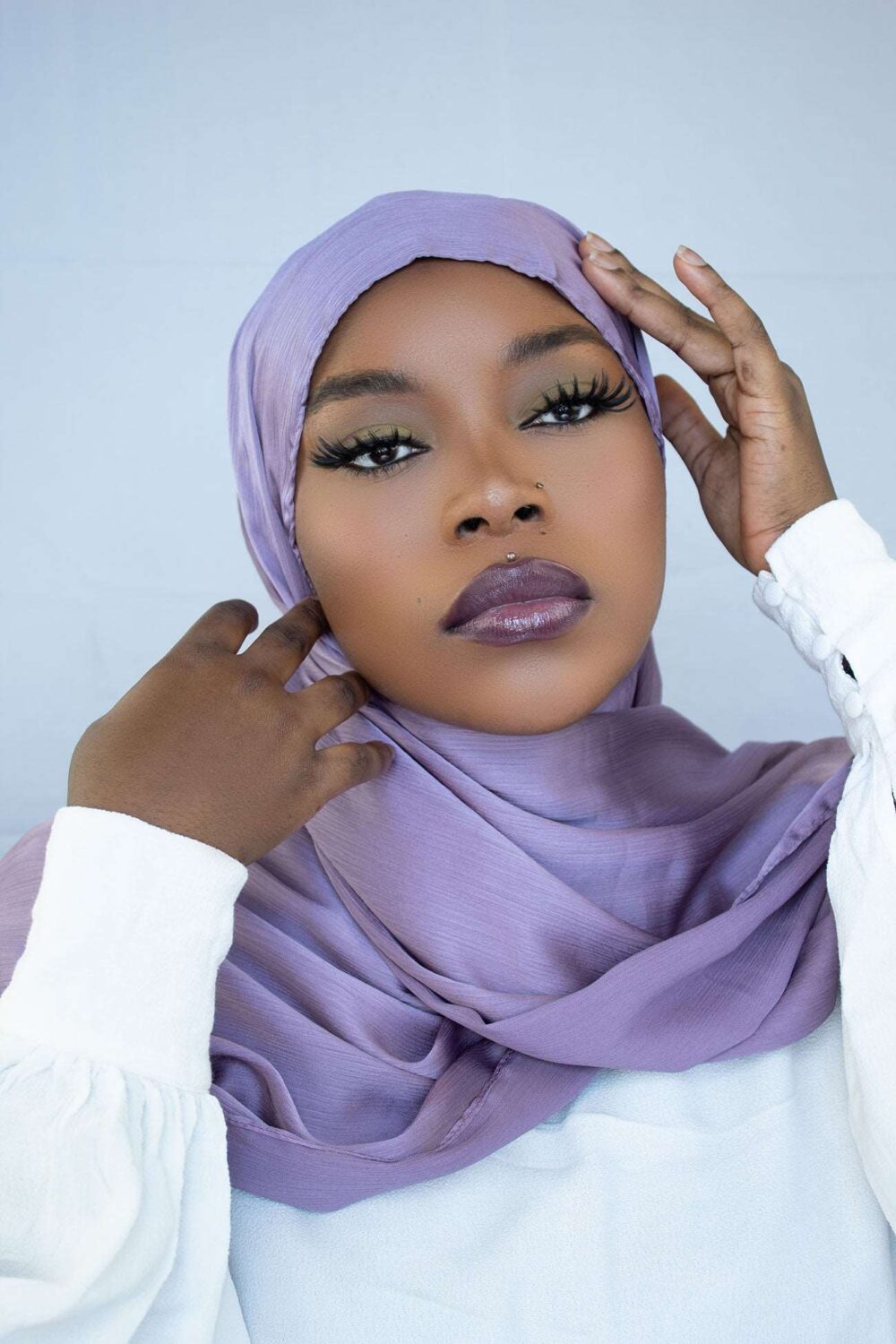 PREMIUM CRINKLE CRINKLE SATIN HIJAB -LAVENDER