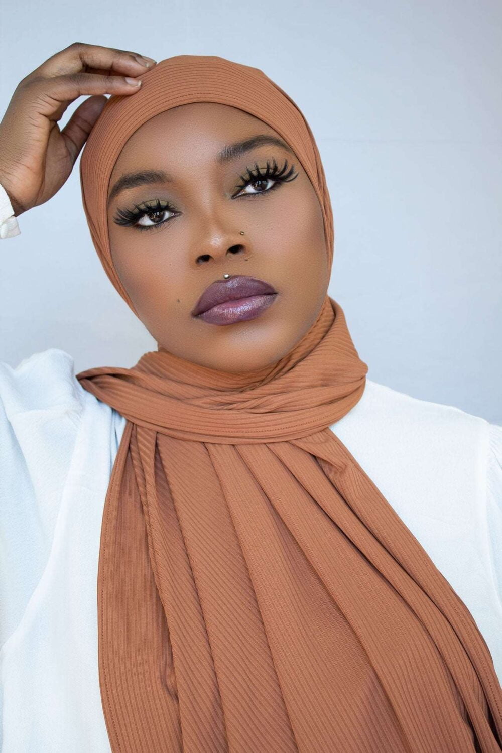 RIBBED JERSEY HIJAB - MUSTARD BRONZE