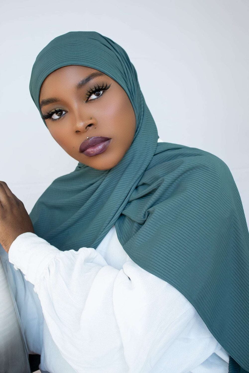 RIBBED JERSEY HIJAB - EMERALD