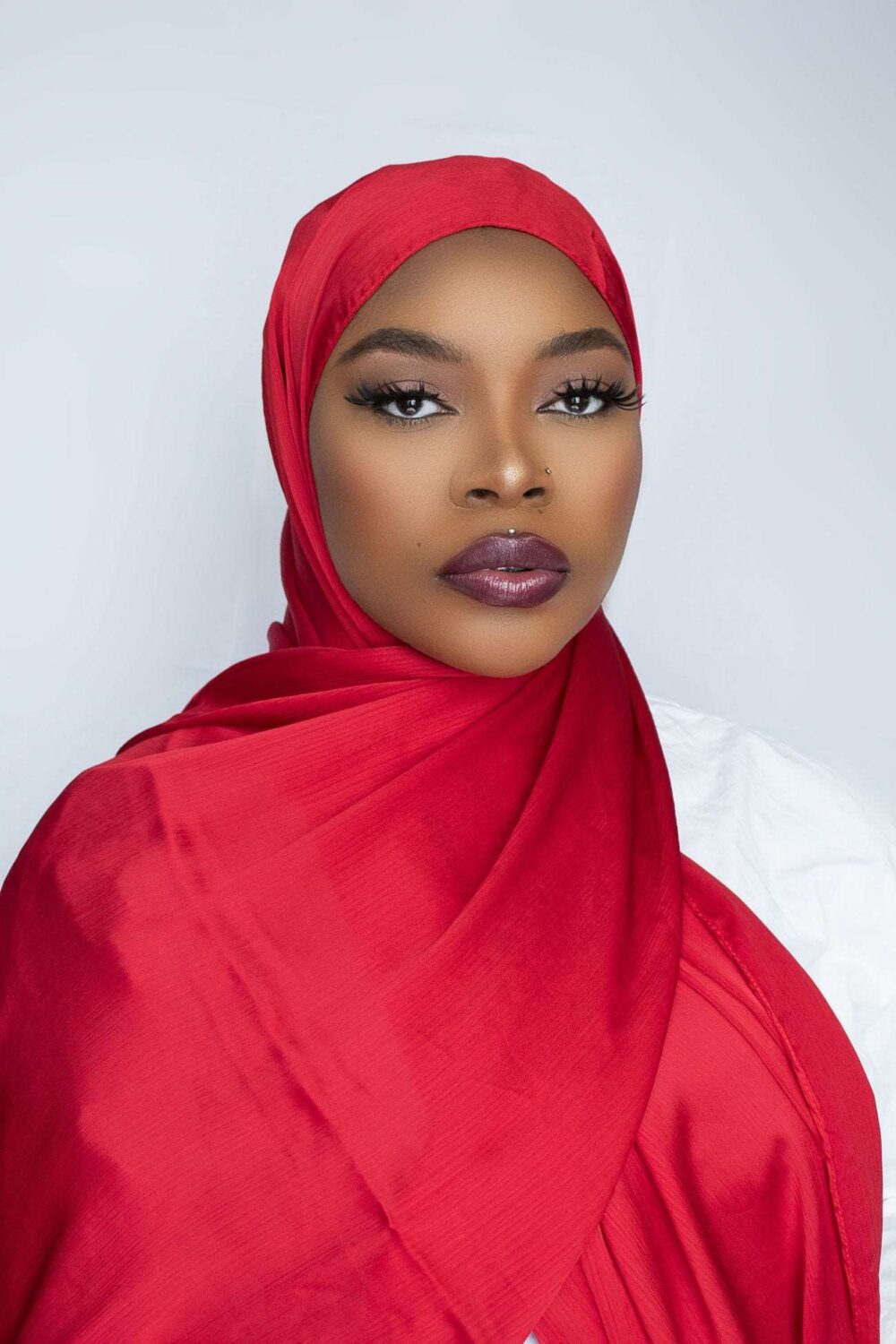 PREMIUM CRINKLE CRINKLE SATIN HIJAB -RED