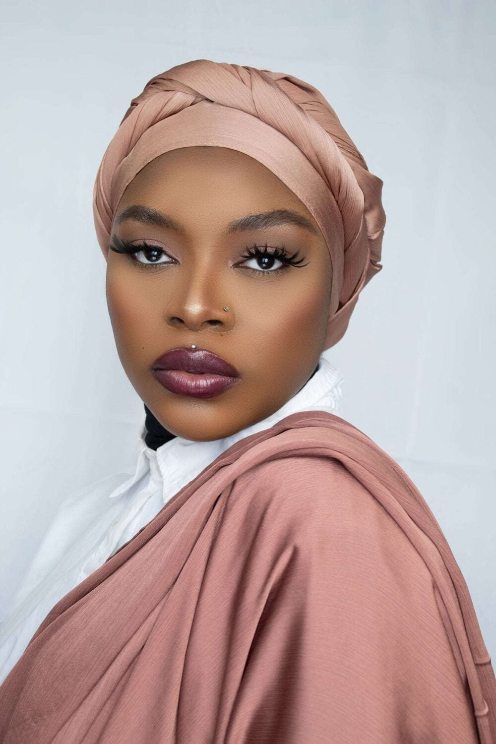 PREMIUM CRIKLE SATIN HIJAB – BROWN SUGAR